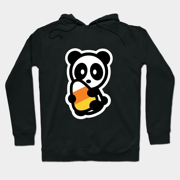 Candy Corn Panda Halloween Bambu Brand Trick Or Treat Hoodie by Bambu